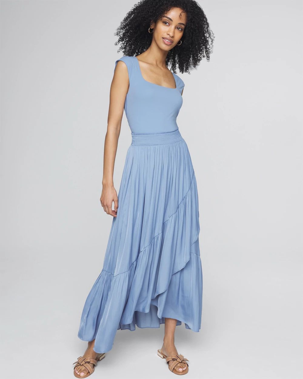 Midi skirt white top house black market